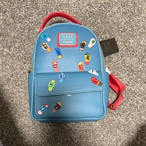 Loungefly Pixar Blue and Red Kids Backpack